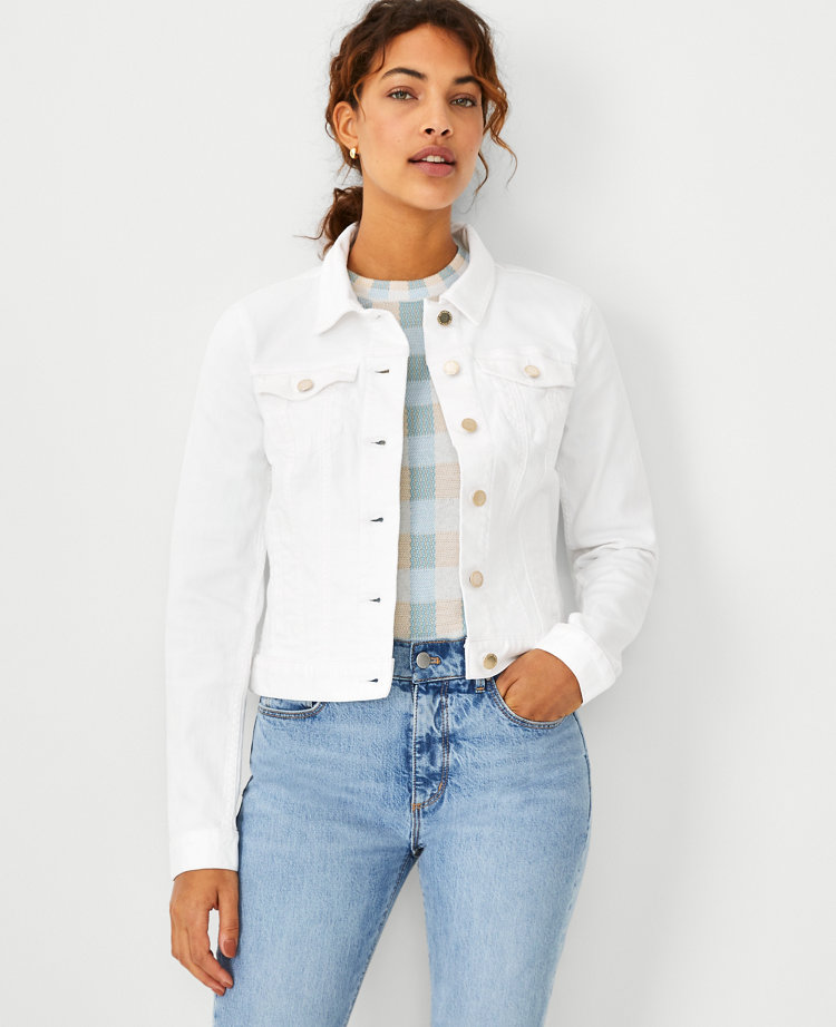 Ann taylor white denim jacket hotsell