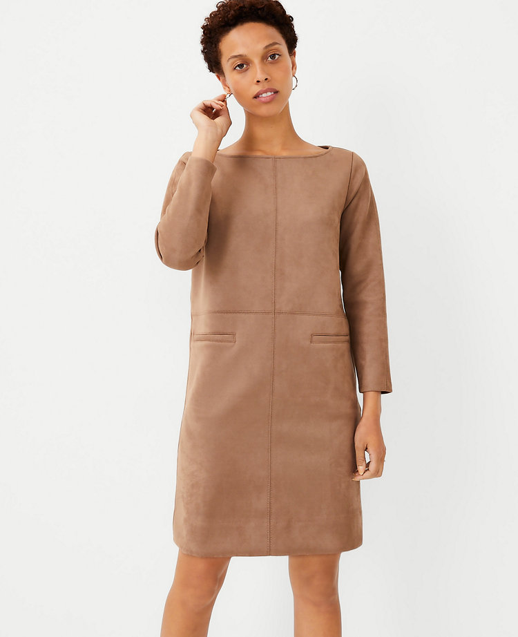 Faux suede shift dress hotsell