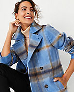 Plaid Double Breasted Coat carousel Product Image 1