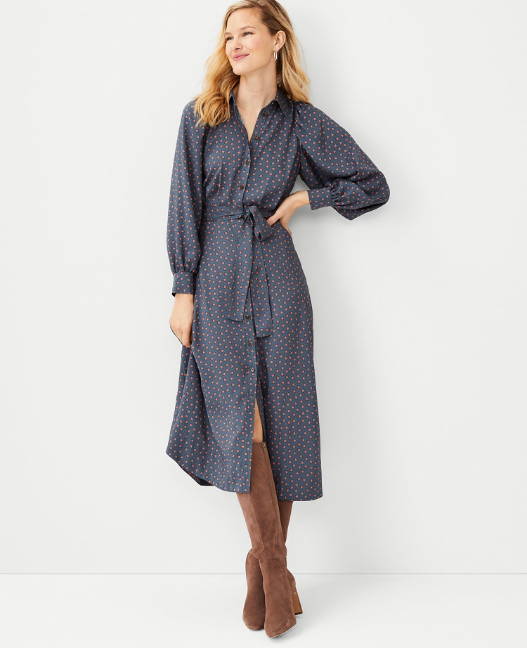 Heart Collared Midi Shirtdress