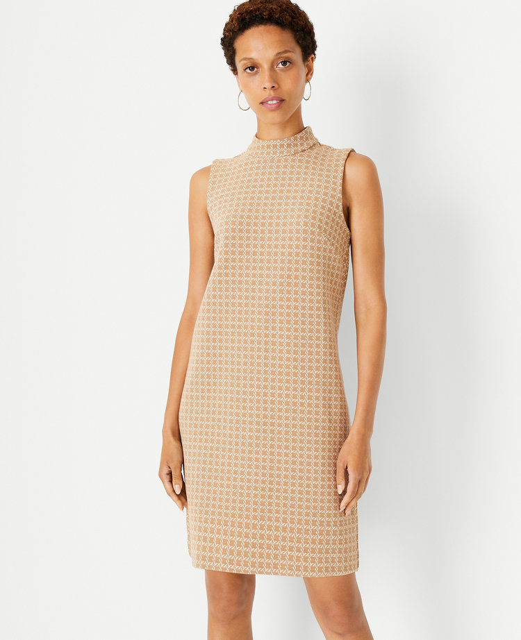 The Mock Neck Shift Dress In Double Knit