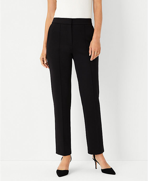 The Pintucked Sophia Straight Leg Pant in Double Knit