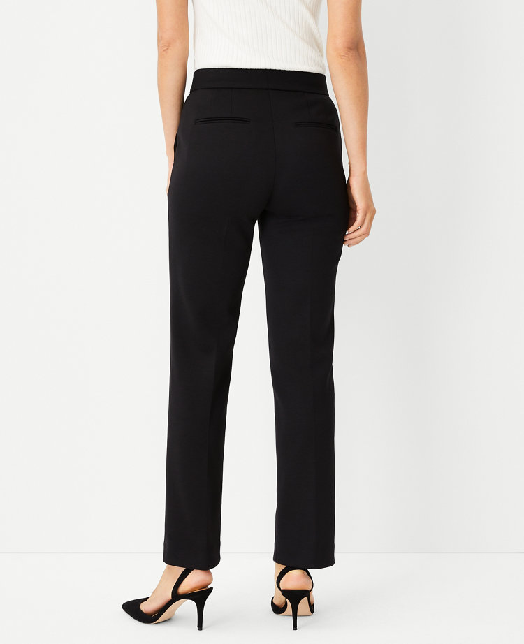 The Pintucked Straight Leg Pant in Double Knit