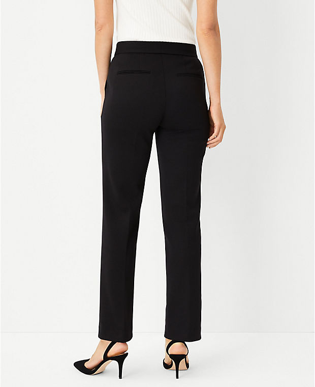 The Pintucked Sophia Straight Leg Pant in Double Knit