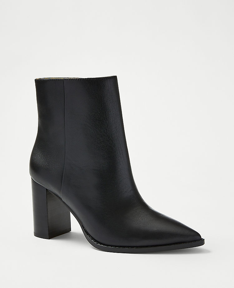 Pointy Toe Leather Booties