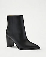 Pointy Toe Leather Booties carousel Product Image 1