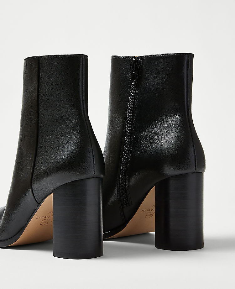 Pointy Toe Leather Booties