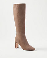 Suede Block Heel Boots carousel Product Image 1