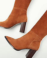 Slouchy Suede Pointy Toe Boots carousel Product Image 2