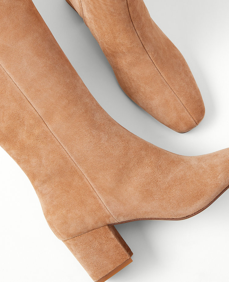 Suede Tall Block Heel Boots