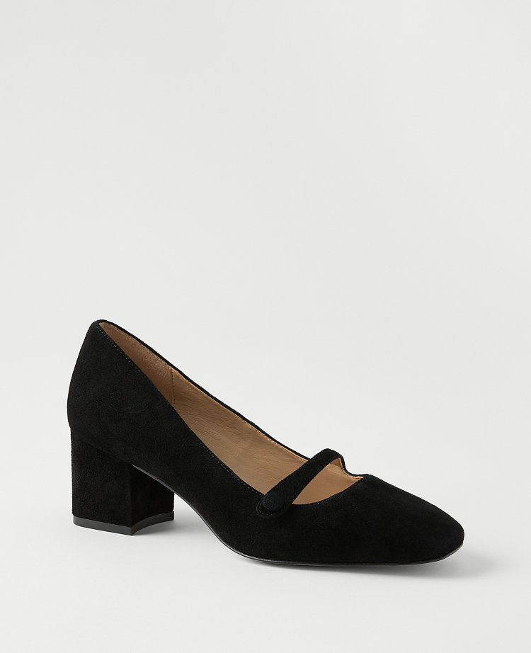 Suede Mary Jane Pumps