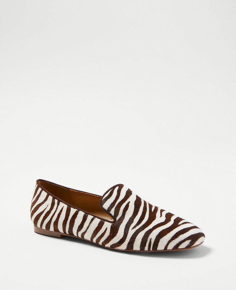 Zebra Print Haircalf Smoking Slippers