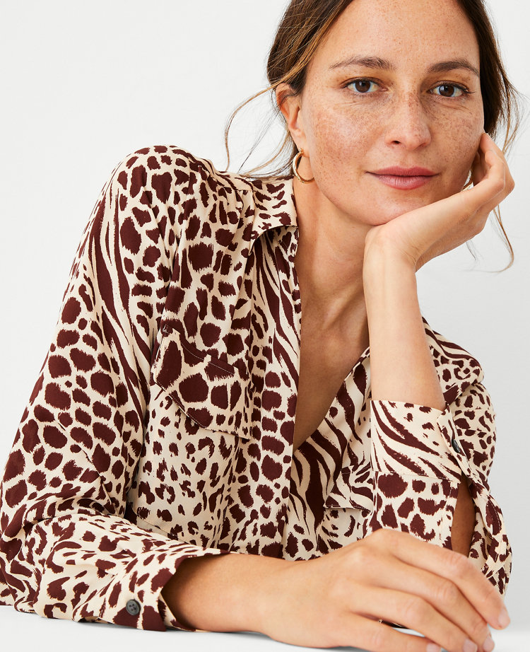 Combined Animal Print Shirt