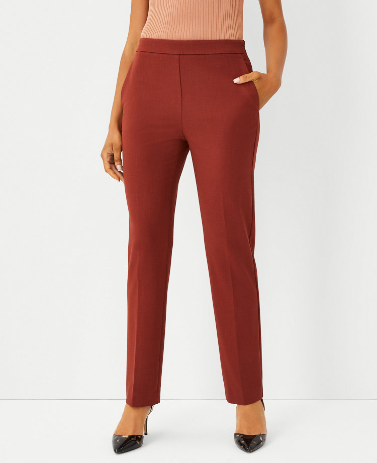 The High Rise Side Zip Straight Leg Pant in BiStretch Curvy Fit