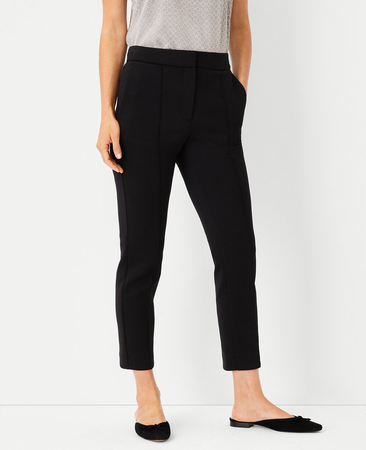 The Petite Pintucked Ankle Pant in Double Knit