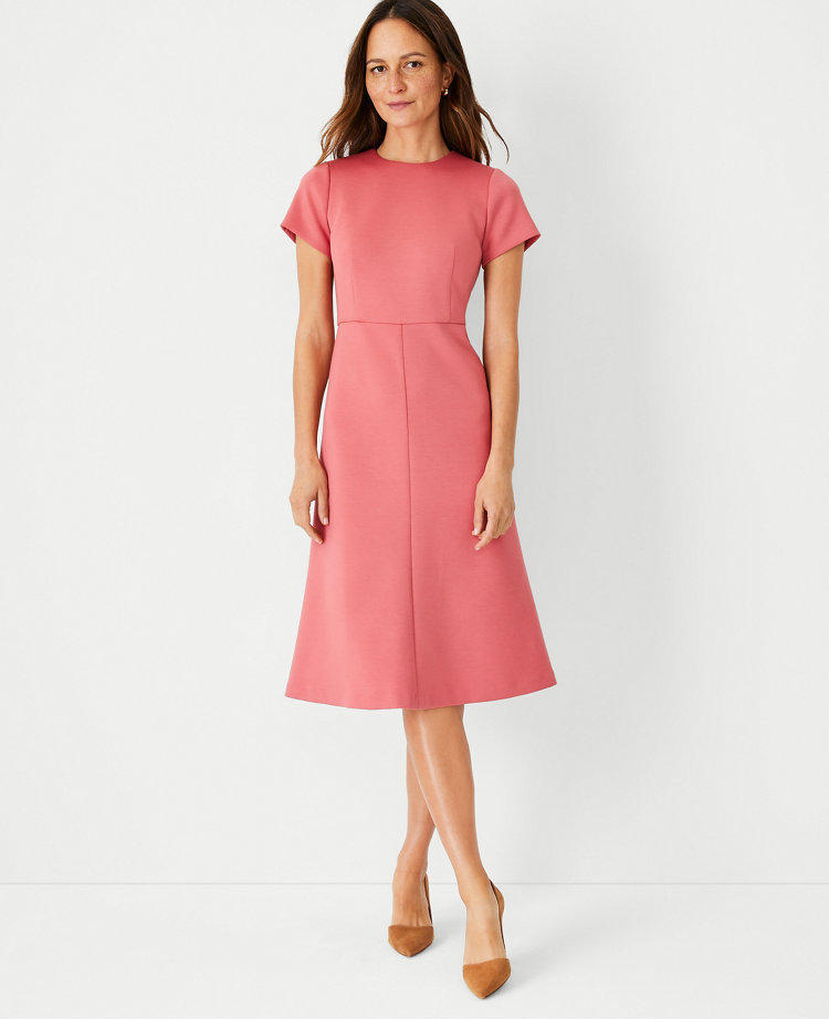 The Petite Midi Flare Dress in Double Knit