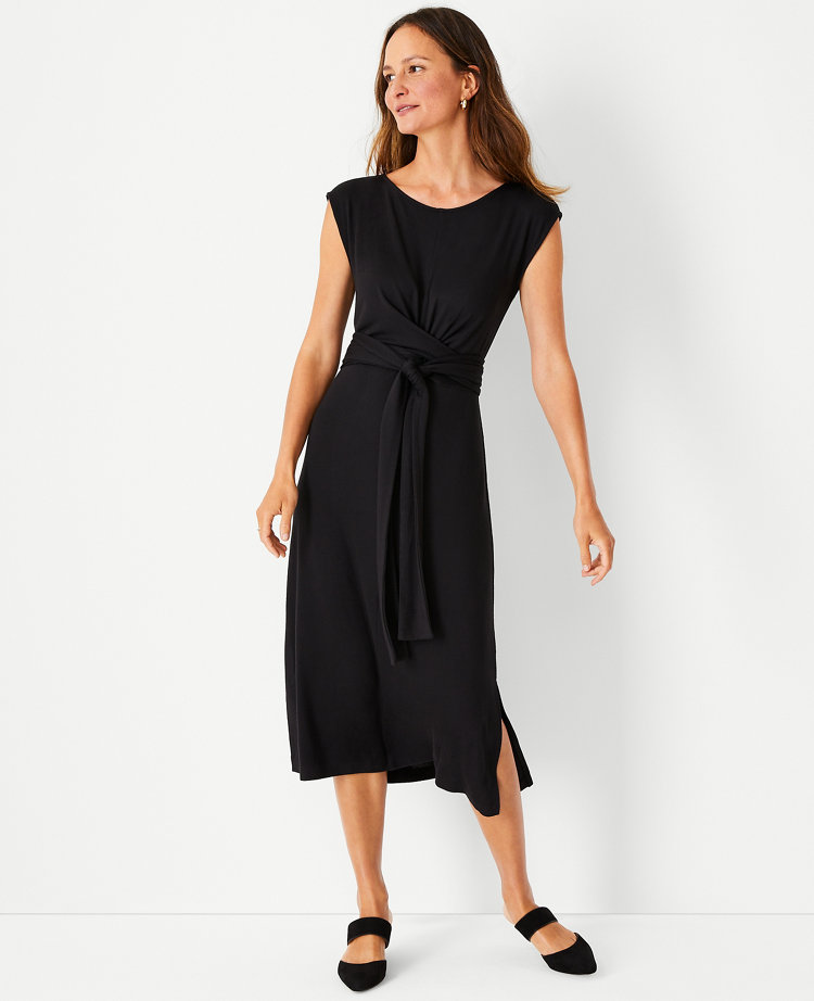 Wrap Waist Midi Dress