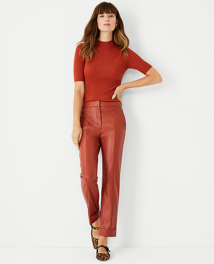 The Faux Leather High Waist Ankle Pant