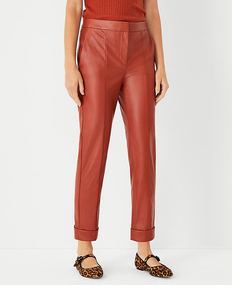 The Faux Leather High Waist Ankle Pant