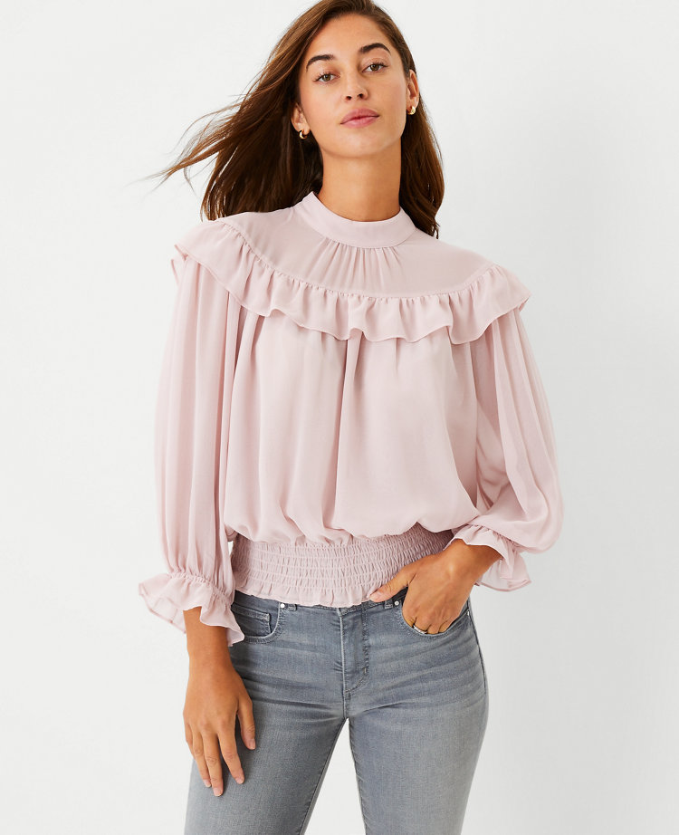 Smocked cheap hem top