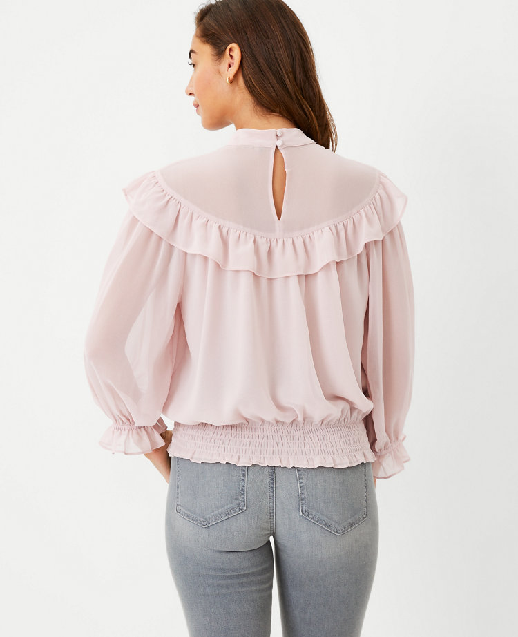 Ruffle Smocked Hem Top