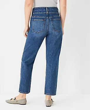 Sculpting Pocket High Rise Straight Jeans in Classic Mid Wash carousel Product Image 2