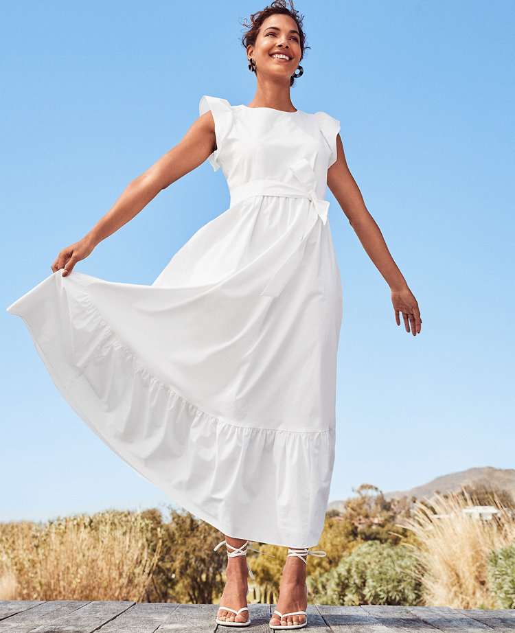 Petite frill dress sale