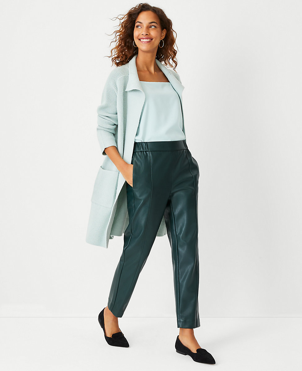 The Faux Leather High Waist Easy Ankle Pant