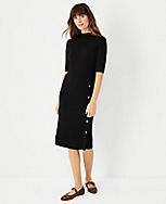 Petite Side Button Ribbed Sweater Dress carousel Product Image 1