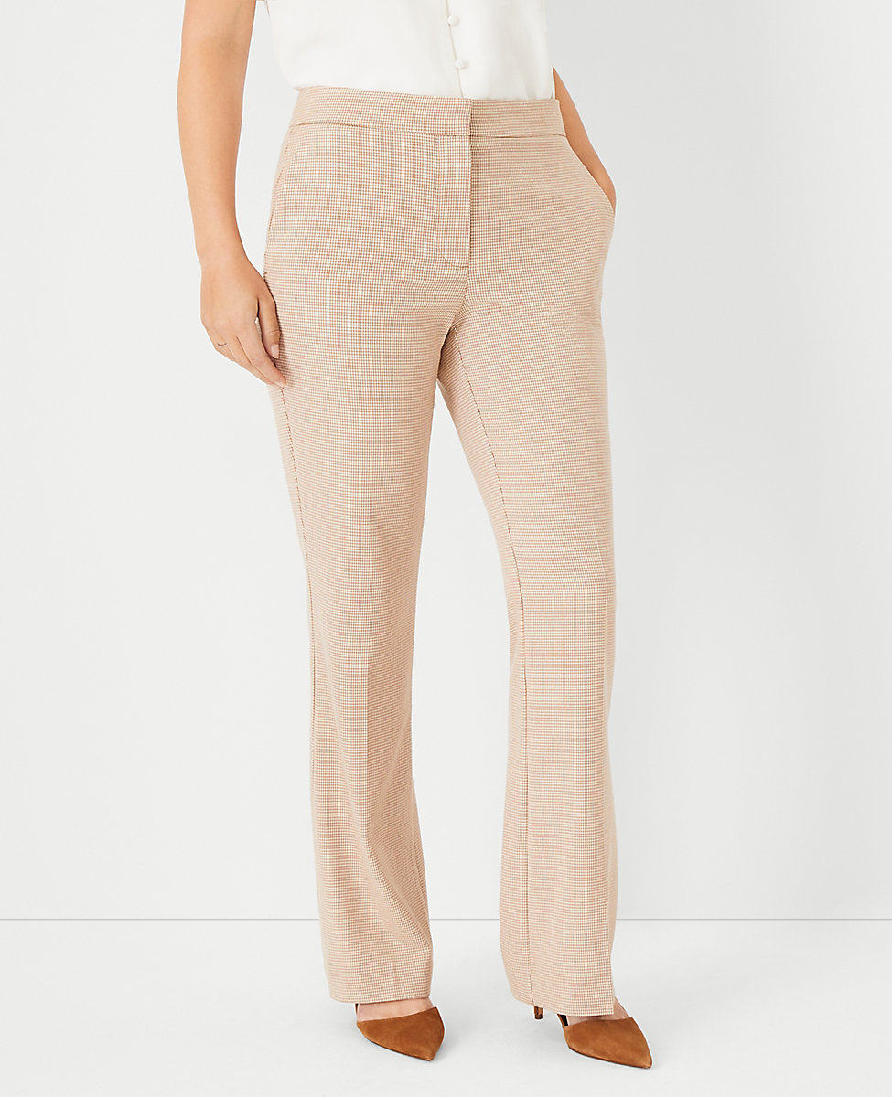 The Petite High Rise Trouser Pant in Houndstooth - Curvy Fit