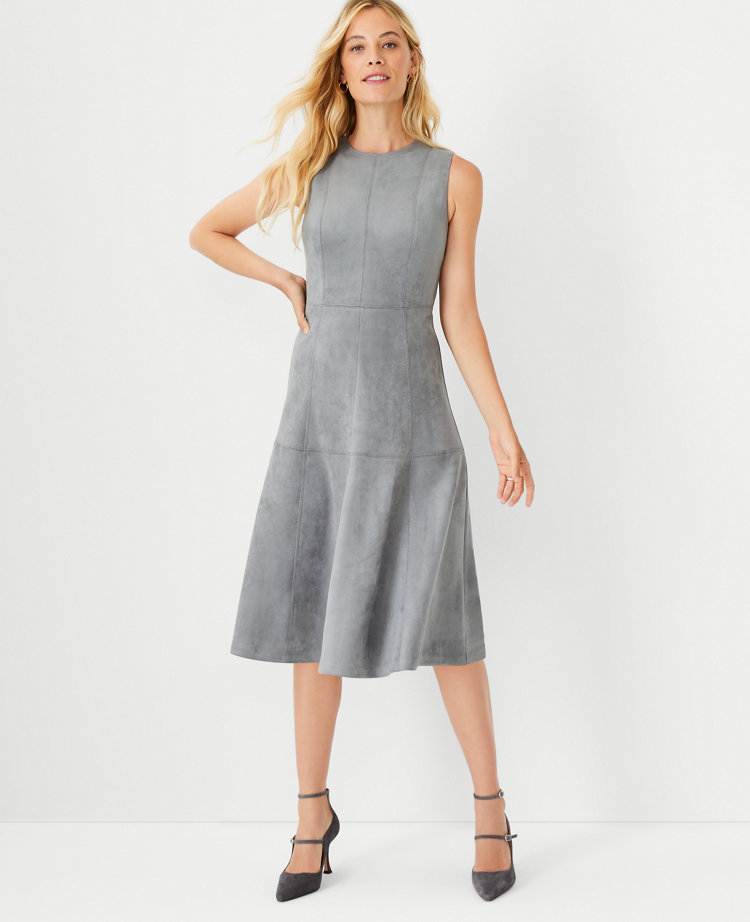 Suede cheap midi dress