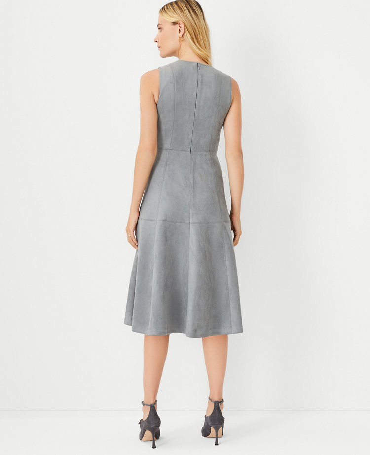 Suede store midi dress