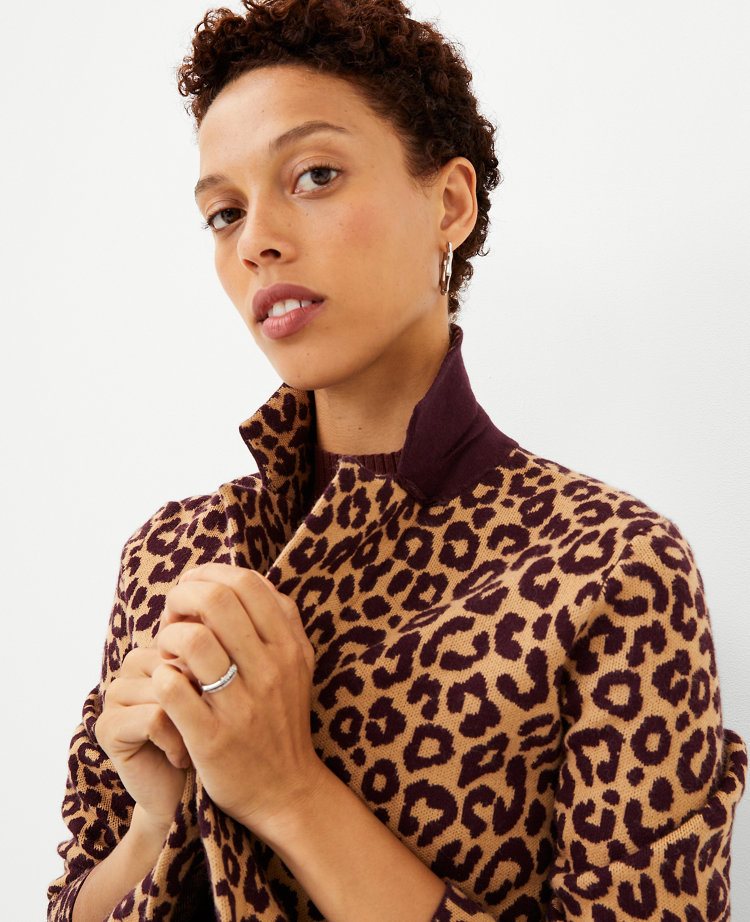 Ann taylor 2025 leopard sweater