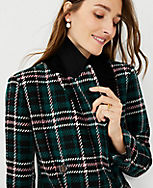 Plaid Wool Blend Double Breasted Coat carousel Product Image 3