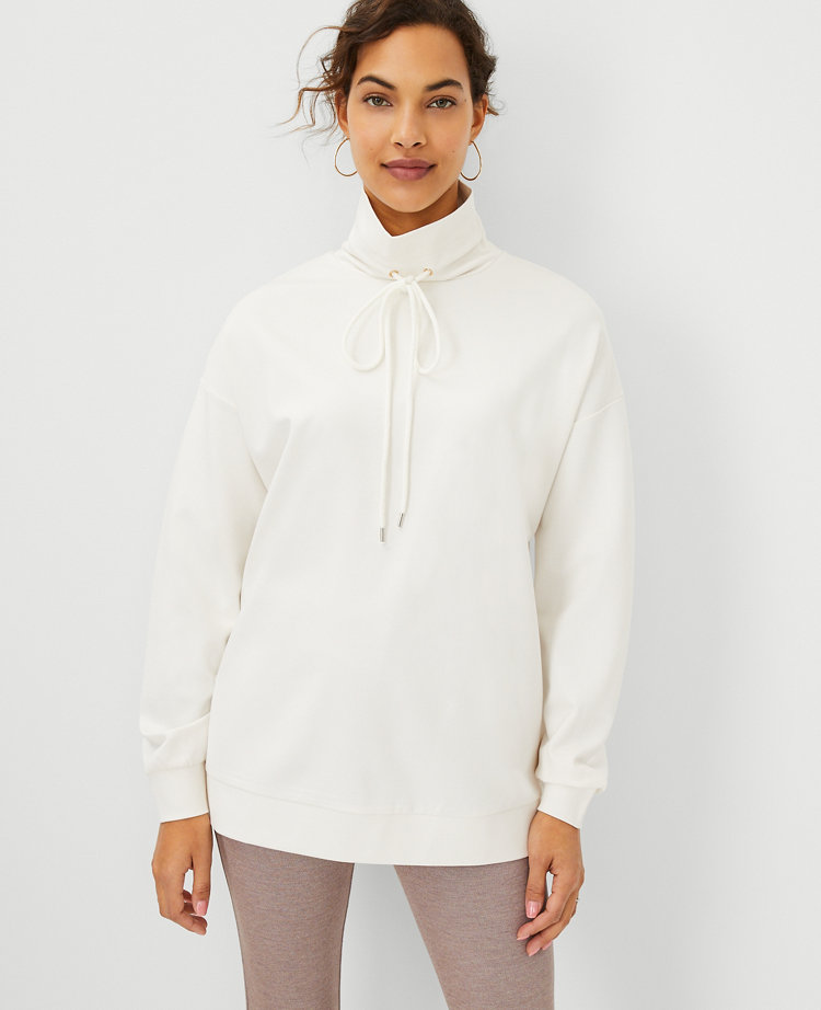 Drawstring neck sweatshirt on sale