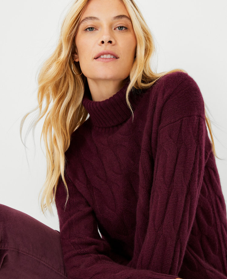 Cashmere Cable Tunic Sweater