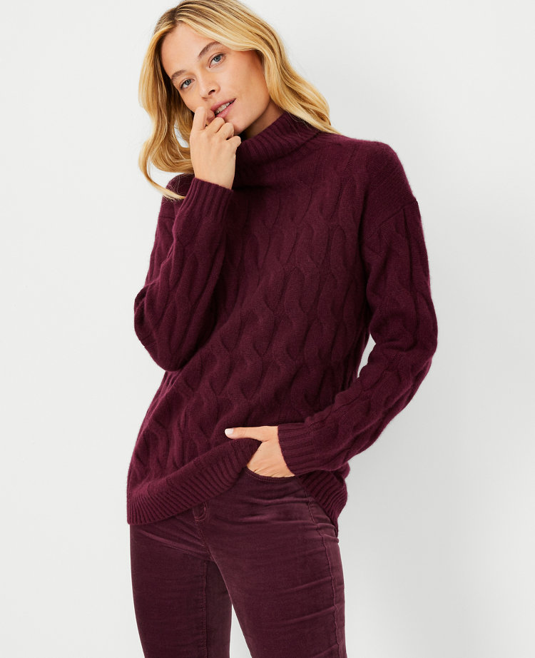 Cashmere Cable Tunic Sweater