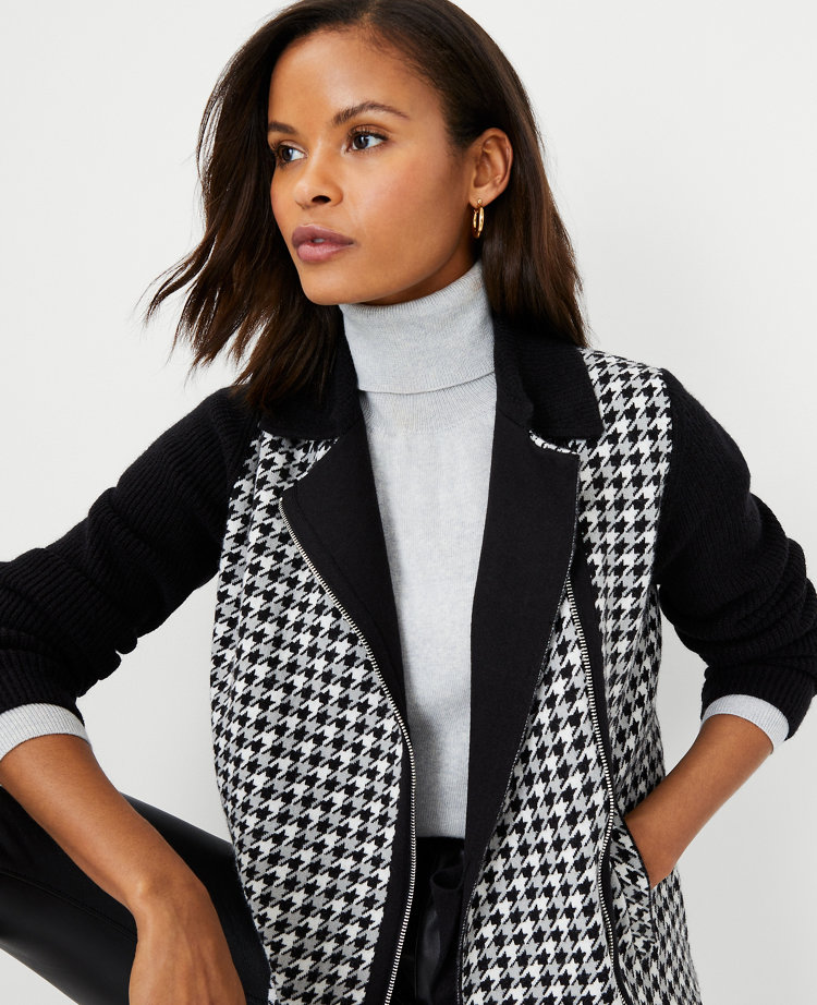 Ann taylor houndstooth jacket sale