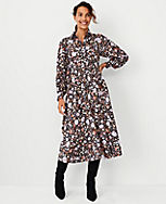 Floral Collared Midi Shirtdress carousel Product Image 1