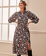Floral Collared Midi Shirtdress carousel Product Image 4
