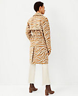 Zebra Print Belted Trench Coat carousel Product Image 2