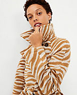 Zebra Print Belted Trench Coat carousel Product Image 3