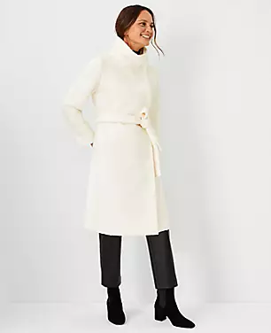Belted Funnel Neck Coat carousel Product Image 1