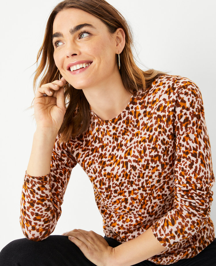 J crew tippi hot sale sweater leopard