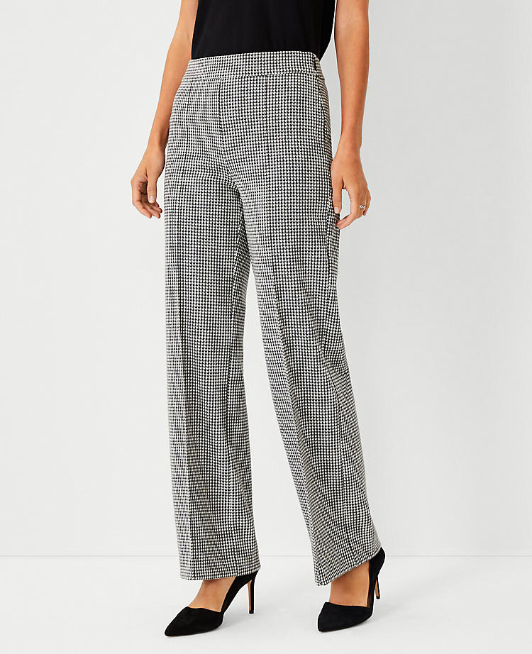 The Houndstooth Side Zip Straight Pant