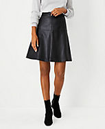Seamed Faux Leather Full Skirt carousel Product Image 1