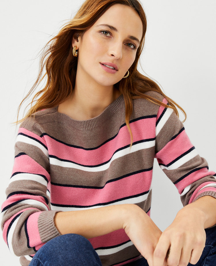 Striped shop boatneck sweater