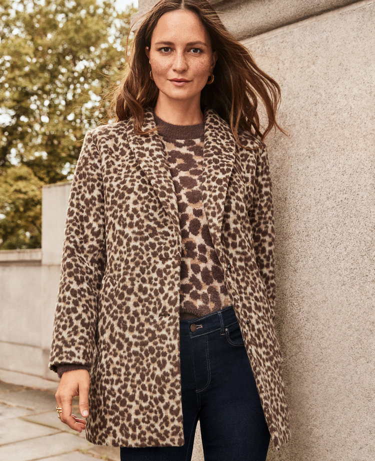 Animal Print Cocoon Coat