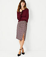 Petite Houndstooth Knotted Pencil Skirt carousel Product Image 1