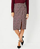 Petite Houndstooth Knotted Pencil Skirt carousel Product Image 3